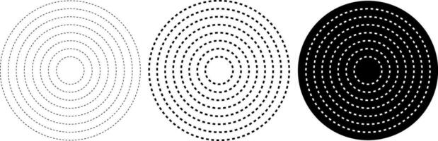 Halbton Strich Kreis Element. radial, ausstrahlen Strich Linien. kreisförmig, konzentrisch Kreise vektor