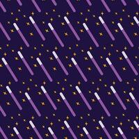 sömlös mönster av magi trollstavar med dekorativ stjärnor i trendig violett. abstrakt bakgrund textur vektor