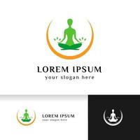 yoga logotyp design lager. meditation vektor illustration