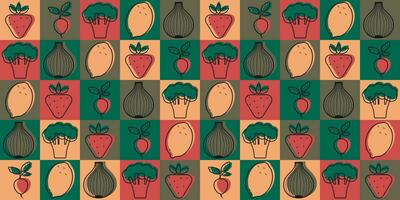 Welt vegan Tag Muster. geometrisch Vegetarier Vektor Illustration, abstrakt