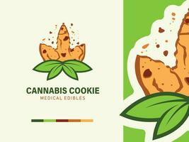 modern Marihuana Kekse Bäckerei Logo Design vektor