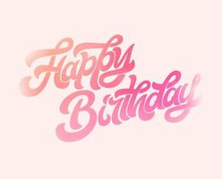 Grattis på födelsedagen handskriven penselbokstäver på isolerad bakgrund. vektor mall med kalligrafi. typografisk inskrift för födelsedagsfirande, inbjudan, hälsning, grattis.
