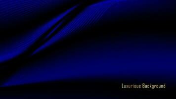 vektor lyxig dynamisk blå svart vågig bakgrund med gyllene text. modern svart blå silke lyx bakgrund för företag
