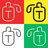 Flasche Vektor Symbol, Gliederung Stil Symbol, von Abenteuer Symbole Sammlung, isoliert auf Rot, Gelb, Weiß und Grün Hintergrund.