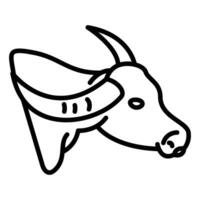 buffel vektor ikon, linjär stil ikon, från djur- huvud ikoner samling, isolerat på vit bakgrund.