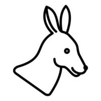 känguru vektor ikon, linjär stil ikon, från djur- huvud ikoner samling, isolerat på vit bakgrund