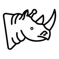 Nashorn Vektor Symbol, geradlinig Stil Symbol, von Tier Kopf Symbole Sammlung, isoliert auf Weiß Hintergrund.