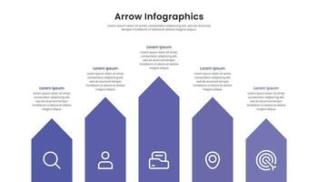 fünf Pfeile Infografik Elemente Vorlage Design vektor