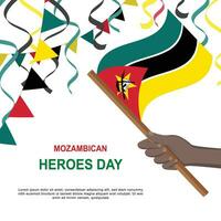 mozambikanska hjältar dag bakgrund. vektor