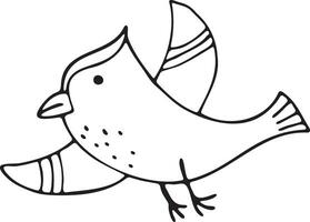 flygande fågel i klotter stil barn färg hand dragen illustration vektor