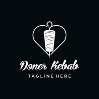 doner kebab logotyp design med kreativ unik premie vektor