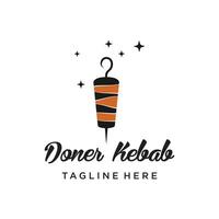 doner kebab logotyp design med kreativ unik premie vektor