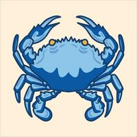 blå krabba maskot tecknad serie karaktär illustration vektor