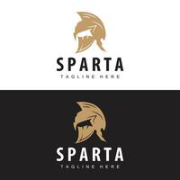 spartanisch Logo, Barbar Krieger Abzeichen Design einfach Silhouette spartanisch Krieg Helm Vektor