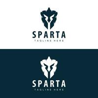 spartanisch Logo, Barbar Krieger Abzeichen Design einfach Silhouette spartanisch Krieg Helm Vektor