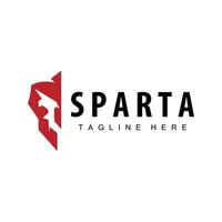 spartansk logotyp, barbar krigare bricka design enkel silhuett spartansk krig hjälm vektor