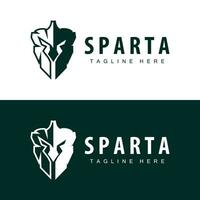 spartanisch Logo, Barbar Krieger Abzeichen Design einfach Silhouette spartanisch Krieg Helm Vektor