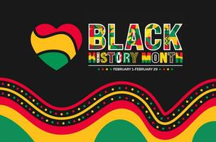 afrikansk amerikan svart historia månad färgrik text typografi med kärlek ikon begrepp bakgrund. berömd februari i förenad stat och Kanada. juni oberoende dag. kwanzaa vektor