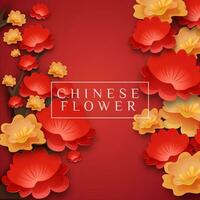 Chinesisch Blume Element. zum glücklich Neu Jahr, dekorativ, Hintergrund vektor