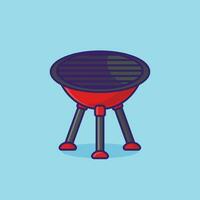 Grill Grill einfach Karikatur Vektor Illustration Neu Jahr Zeug Konzept Symbol isoliert