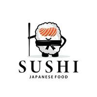 sushi logotyp enkel design sushi japansk mat ikon mall produkt japansk kök vektor