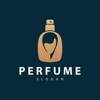 einfach minimalistisch Parfüm Logo Schönheit Produkt Marke Vorlage Parfüm Flasche Design vektor