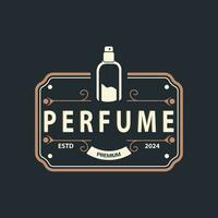 einfach minimalistisch Parfüm Logo Schönheit Produkt Marke Vorlage Parfüm Flasche Design vektor