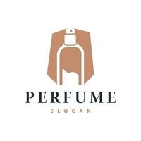 enkel minimalistisk parfym logotyp skönhet produkt varumärke mall parfym flaska design vektor