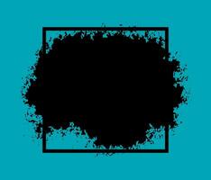 ein schwarz Platz mit ein schwarz Farbe Spritzer im das Mitte, Jahrgang Bürste Schlaganfall Vektor, abstrakt Grunge Hintergrund mit Rahmen vektor