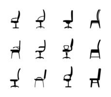 stol ikoner uppsättning vektor illustration