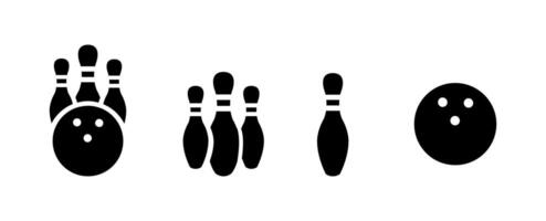 Bowling Symbol Vektor zum Netz Bowling Ball und Stift Zeichen und Symbol.