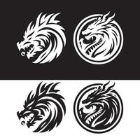 Drachen Logo Symbole. uralt mythisch Schlange Symbol. mythologisch Tier unterzeichnen. Vektor Illustration.