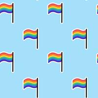 sömlös mönster med regnbåge färgad flagga. HBTQ flagga i klotter stil. hbtq, HBTQ stolthet gemenskap symbol. HBTQ begrepp textur. vektor illustration.