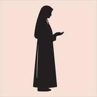 Silhouette von das Muslim Frau beten. Vektor Illustration.
