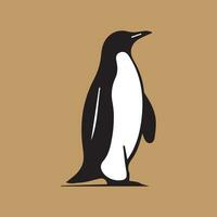 Pinguin Symbol. Vektor Illustration von Pinguin auf braun Hintergrund.