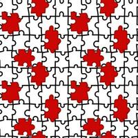 farbig Mosaik Muster. nahtlos im das bilden von schwarz Linien von das Puzzle mit extra rot Teile. Drucken auf dekorativ Elemente, Kleidung, Verpackung Papier. sammeln das Puzzle, füllen im das Leerzeichen vektor