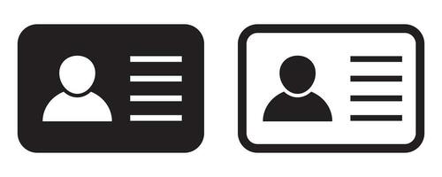 id kort ikon. anställd kontorist kort, förare licens, Identifiering kort, personal Identifiering kort symbol. design för hemsida och mobil app. vektor