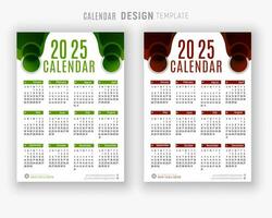 Vektor 2025 Kalender Design Vorlage zum glücklich Neu Jahr Planer