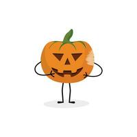 Kürbisse Charakter Karikatur, Halloween Kürbis Symbol Vektor. eben Design, Halloween unheimlich Kürbis mit lächeln, glücklich Gesicht, verschiedene Ausdruck. vektor