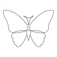 kontinuierlich Single Linie Hand gezeichnet Schmetterling Design Minimalismus Gliederung Vektor Kunst Illustration