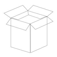 kontinuierlich einer Linie Kunst Zeichnung öffnen Box Gliederung Vektor Kunst minimalistisch Design