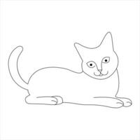 kontinuerlig ett linje katt sällskapsdjur djur- översikt konst vektor illustration och minimalistisk teckning