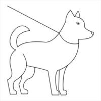 Hund Haustier Tier Gliederung Vektor Illustration und kontinuierlich Single Linie Hand gezeichnet skizzieren