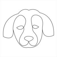 Hund Haustier Tier Gliederung Vektor Illustration und kontinuierlich Single Linie Hand gezeichnet skizzieren