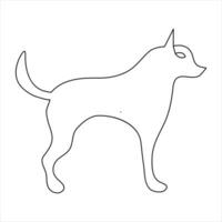 Hund Haustier Tier kontinuierlich einer Linie Kunst Zeichnung und Hund Symbol einfach Gliederung Vektor Illustration