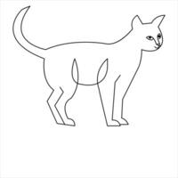katt sällskapsdjur djur- enda linje konst teckning kontinuerlig översikt vektor konst illustration minimalistisk