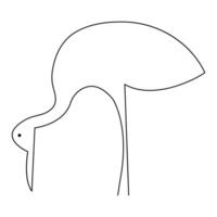 das Reiher und Flamingo Single Linie Kunst Zeichnung Vektor Illustration von kontinuierlich minimalistisch Stil.