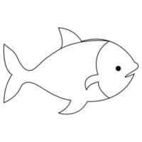 kontinuerlig enda linje konst teckning fisk minimalistisk hand dra översikt vektor illustration