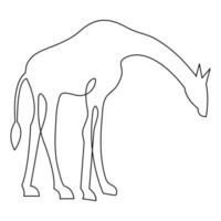Single Linie Hand Zeichnung Giraffe kontinuierlich Kunst drucken und minimalistisch Gliederung Vektor Kunst Illustration