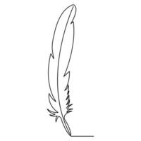 Vogel Feder kontinuierlich Single Linie Hand gezeichnet zu Gliederung Vektor Kunst Illustration